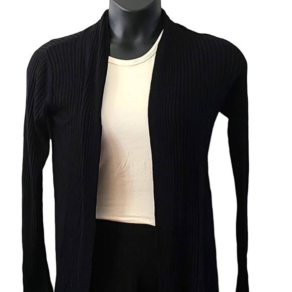 Afrm Shaylee Long Sleeve Open Front Ribbed Cardigan - Black - Size XS/S NWT - Picture 5 of 12